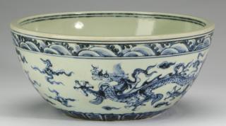 Appraisal: Chinese Ming style blue white bowl Xuande mark Chinese Ming