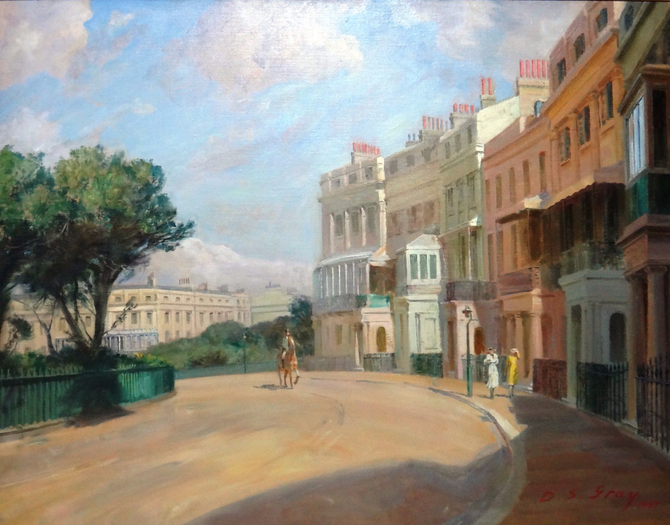 Appraisal: Douglas Stannus Gray - Lewes Crescent Brighton oil on canvas