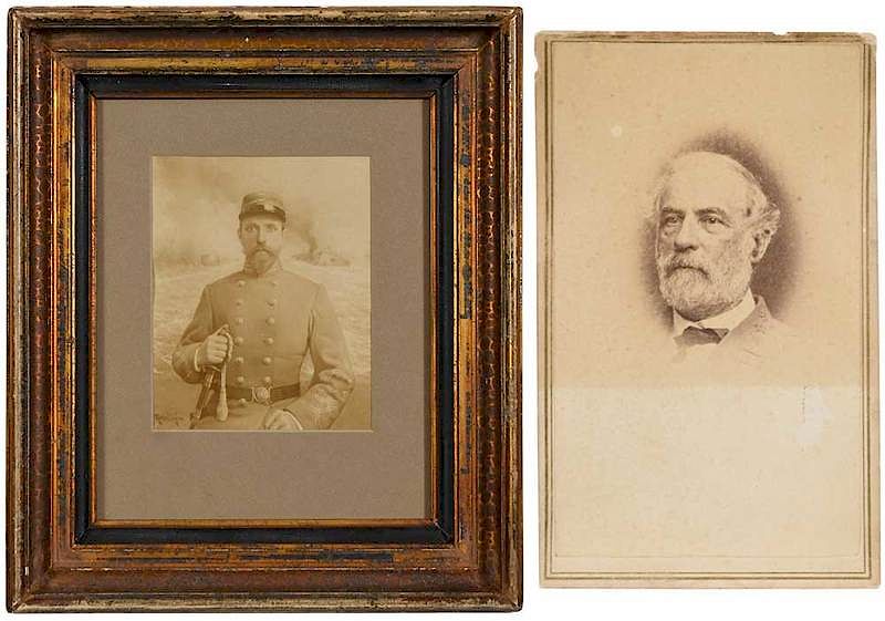 Appraisal: Two Civil War Related Photographs carte de visite bust length