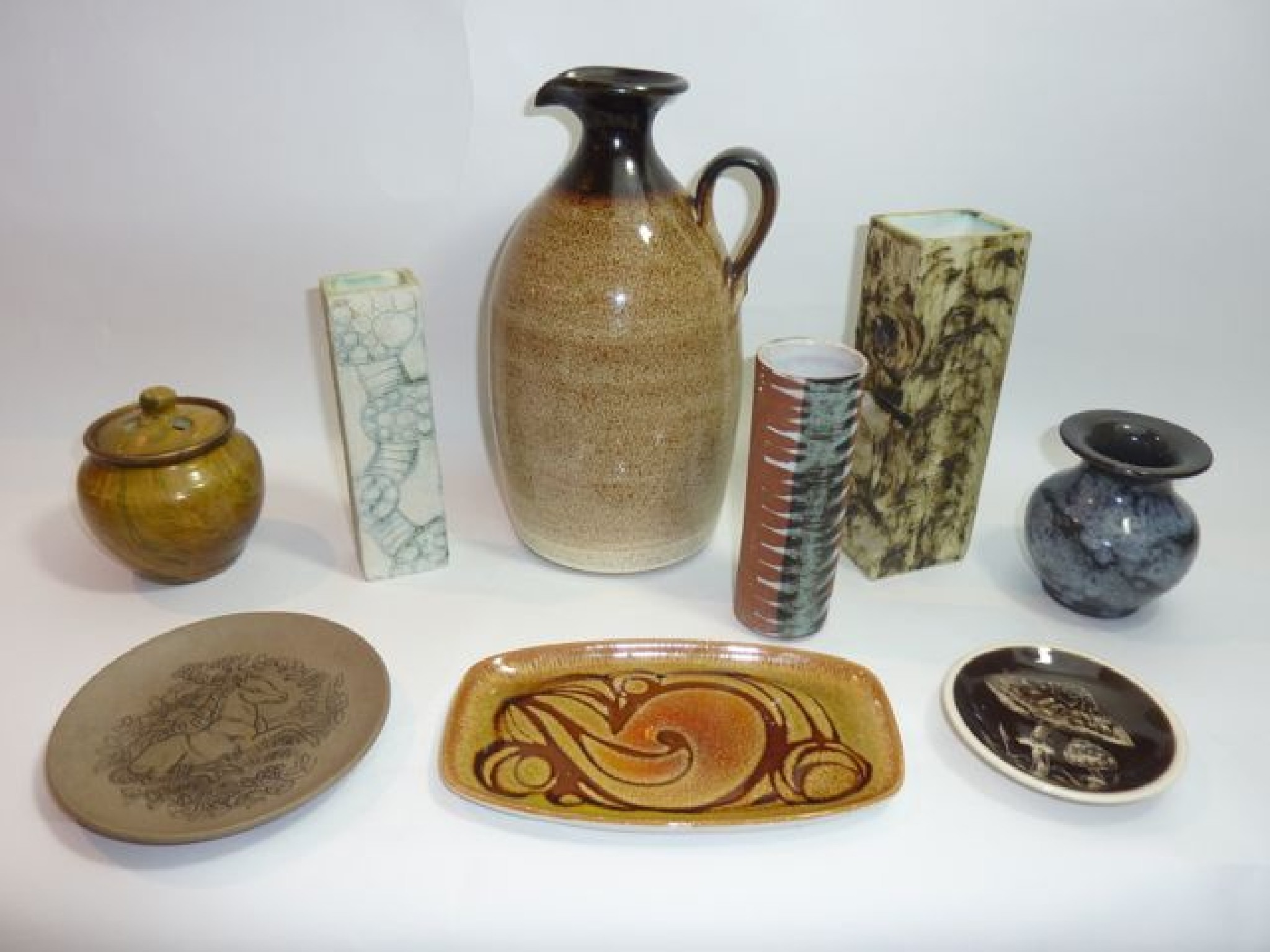 Appraisal: A collection of studio and other ceramics including a ewer