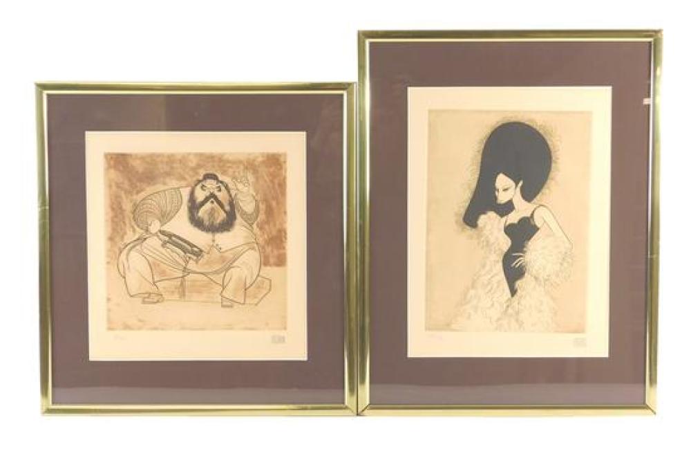 Appraisal: Al Hirschfeld American - two limited edition etchings Barbara Streisand