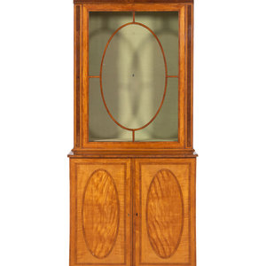 Appraisal: A George III Satinwood Vitrine Cabinet Late th Century with