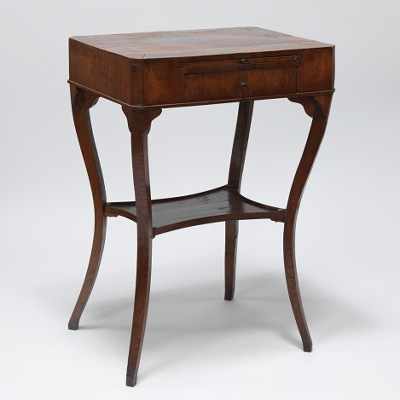 Appraisal: A Petite Biedermeier Side Table ca - Veneered inlay top