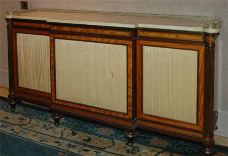 Appraisal: Louis XVI Style Marble Top Fruitwood Side Cabinet Estimate nbsp