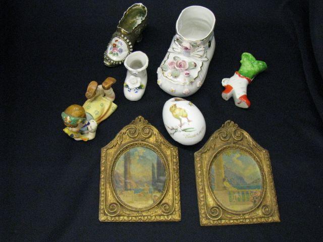 Appraisal: pc Estate Lot Royal Bayreuth easter egg porcelain shoes Maxfield