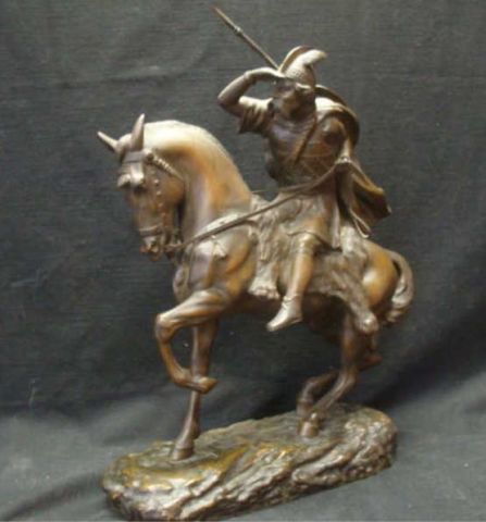 Appraisal: CARTIER Thomas Bronze of a Mounted Warrior From a Bronxville