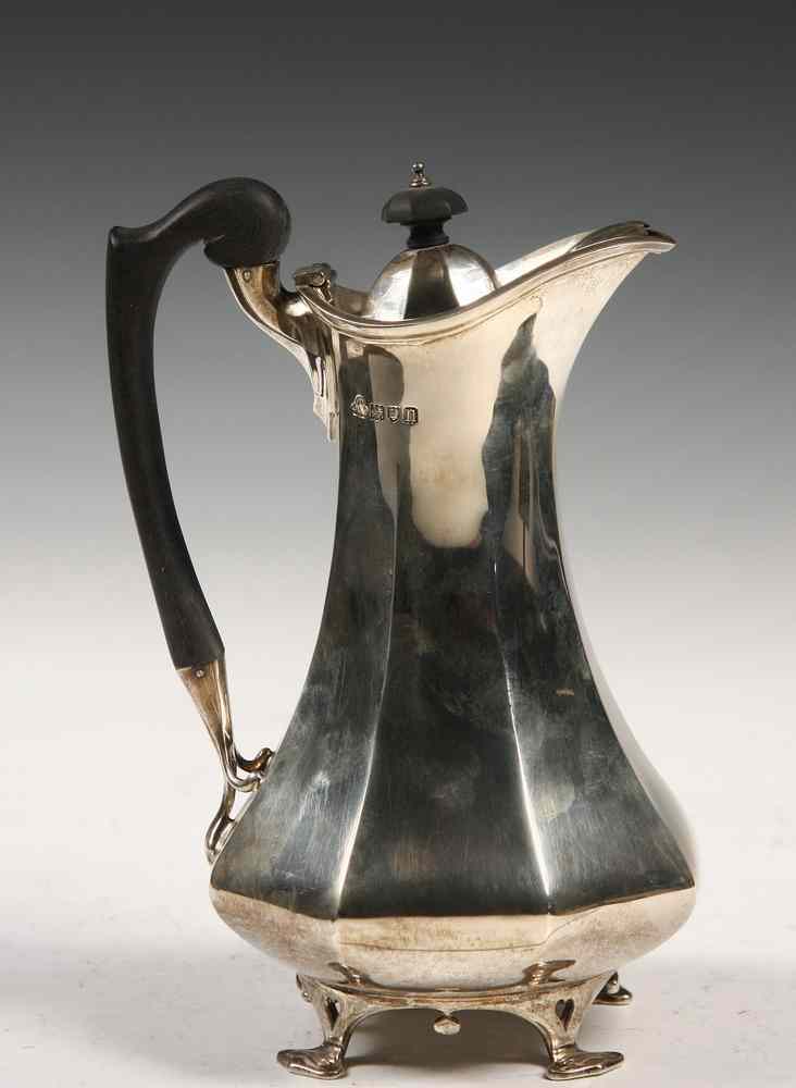 Appraisal: ENGLISH STERLING PITCHER - Sterling Silver Covered Pitcher with wooden