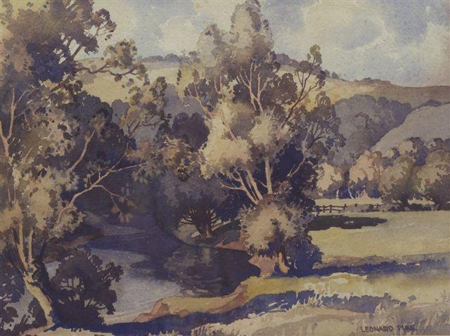 Appraisal: LEONARD PIKE th CENTURY THE RIVER AT CLEVEDON WORCESTER signed