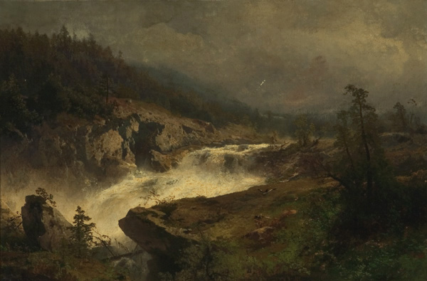 Appraisal: HERZOG HERMANN American - Raging River oil on canvas x