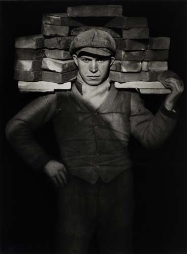 Appraisal: SANDER AUGUST - SANDER GERD - Bricklayer's Mate Silver print