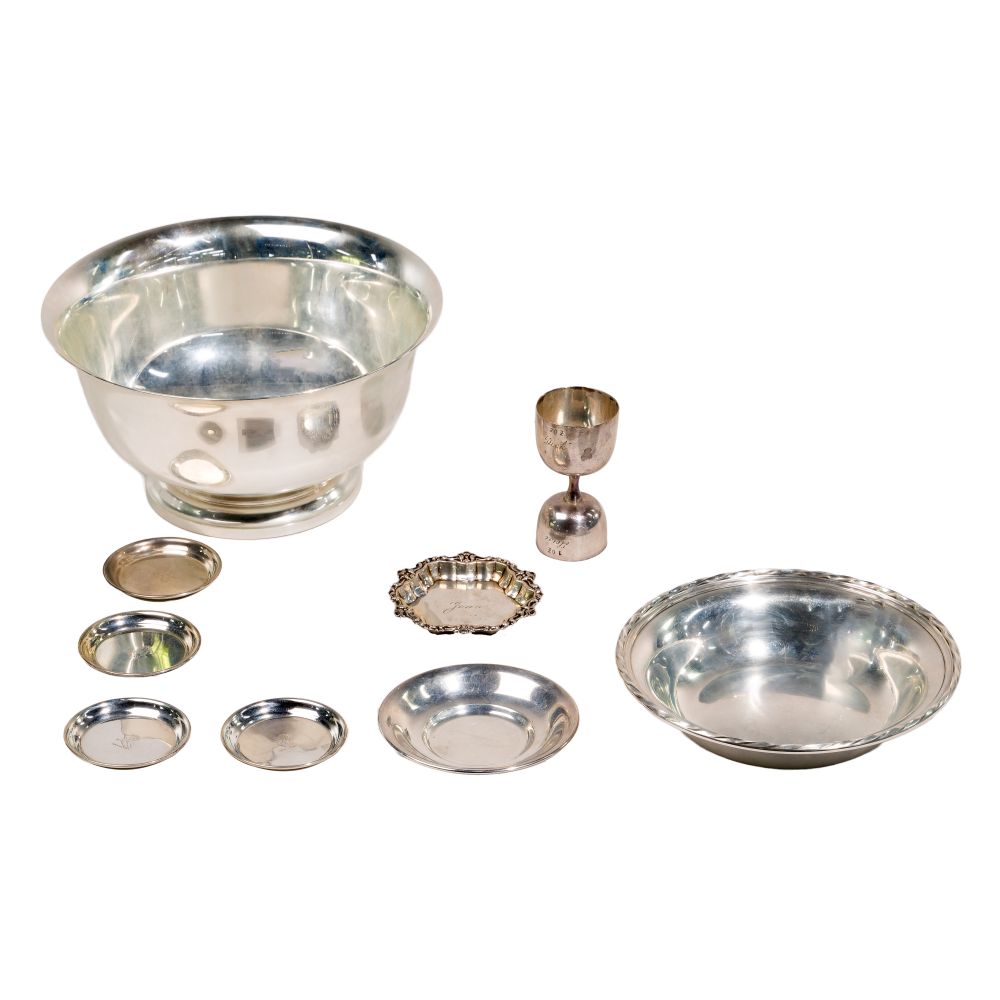 Appraisal: STERLING SILVER HOLLOWWARE ASSORTMENT items including a Revere bowl Towle