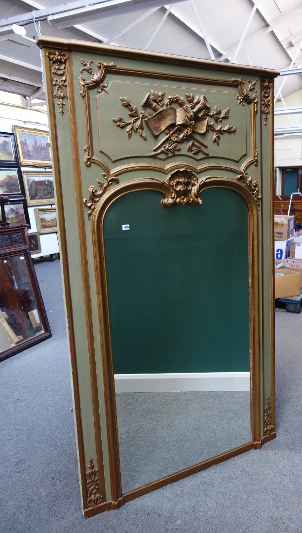 Appraisal: A large early th century French green painted parcel gilt