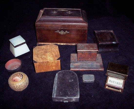 Appraisal: A George III mahogany box cm wide and a collection