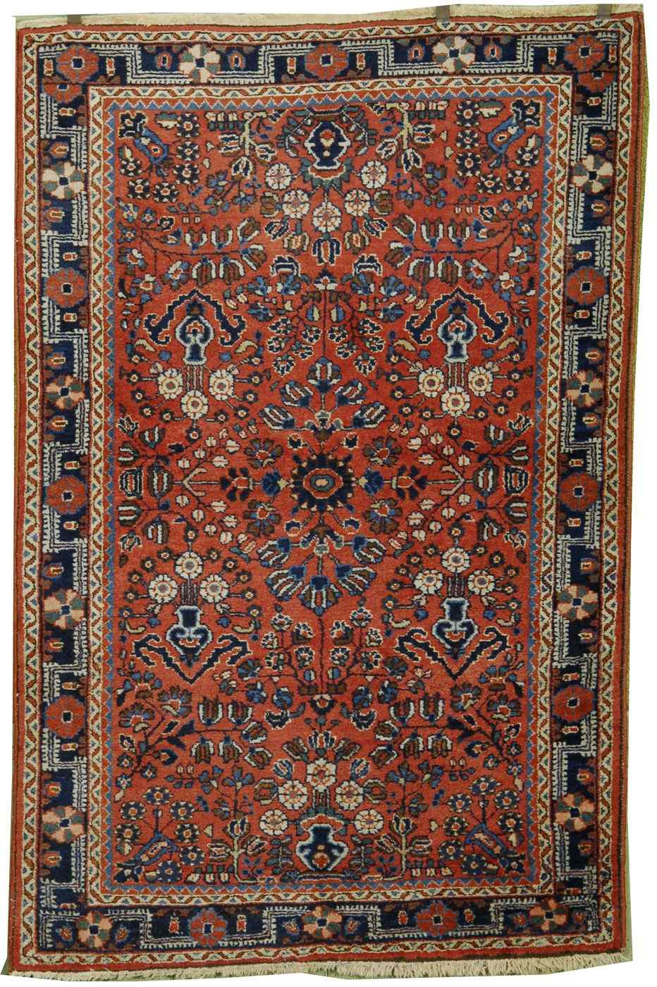 Appraisal: ORIENTAL RUG HAMADAN ' x ' '' Symmetrically arranged stylized