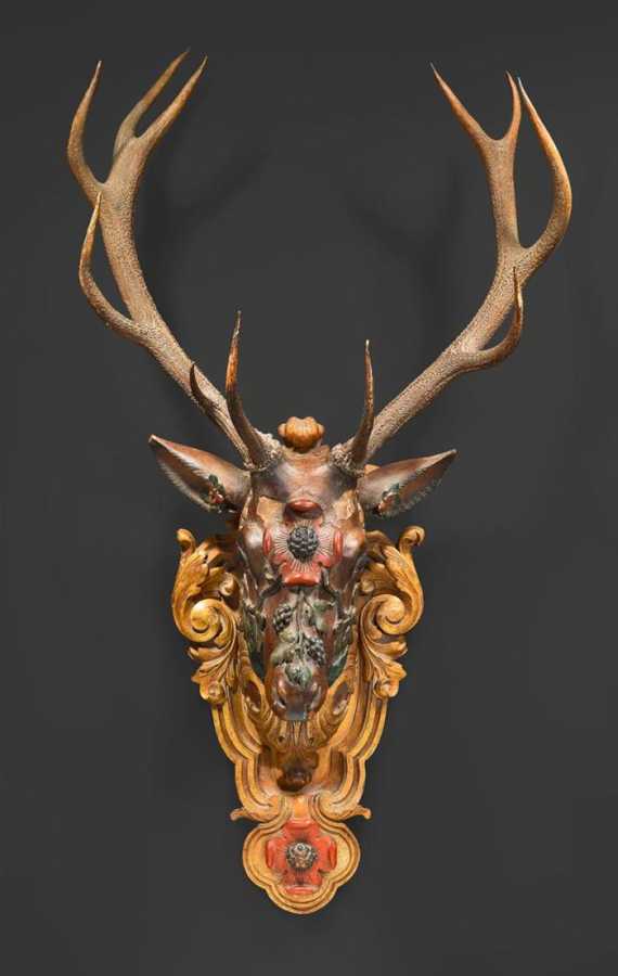 Appraisal: LARGE DEER HEAD Louis XV probably German th th century