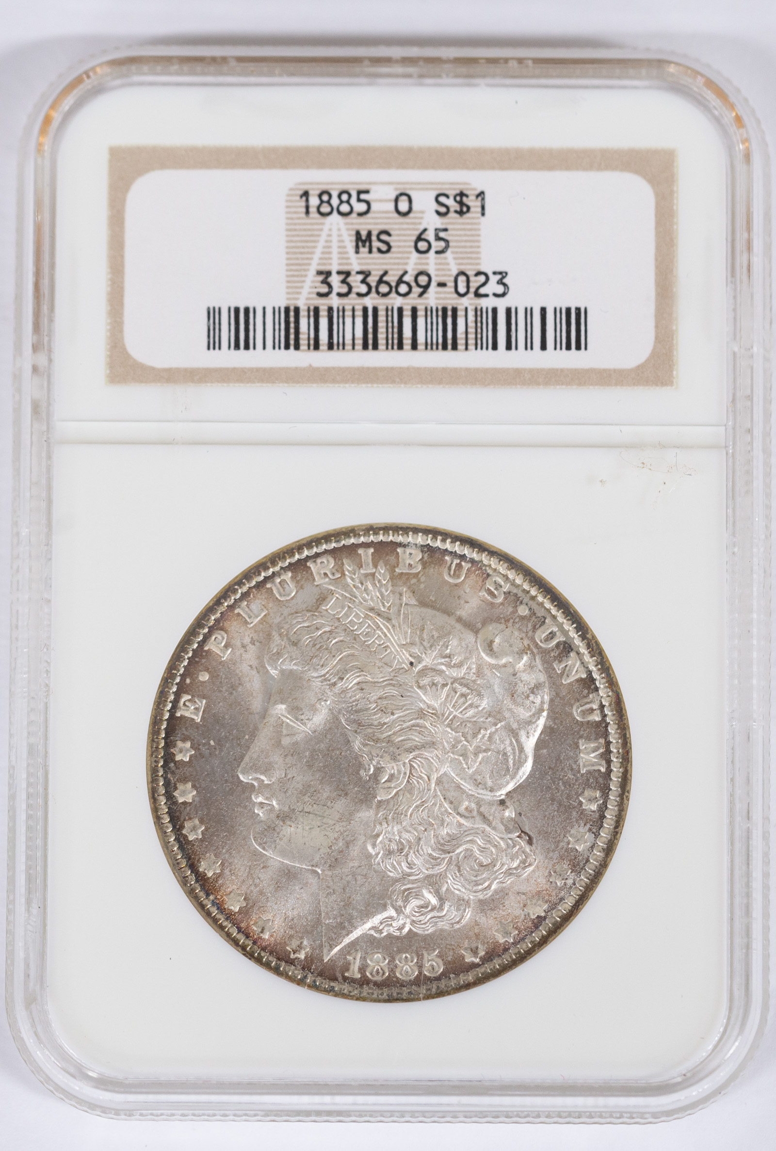 Appraisal: -O MORGAN DOLLAR NGC MS- Light toning around rims pleasant