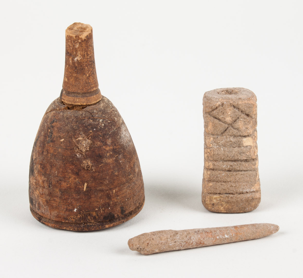 Appraisal: Two ancient Egyptian cosmetic jars comprising turned wood with stopper