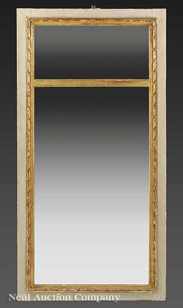 Appraisal: An Empire Cr me Peinte and Gilt Pier Mirror th