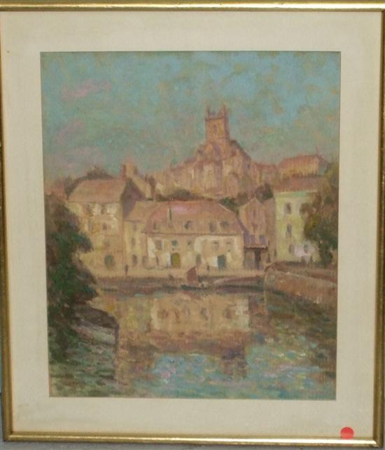 Appraisal: H S Merritt th century continental town scene with a