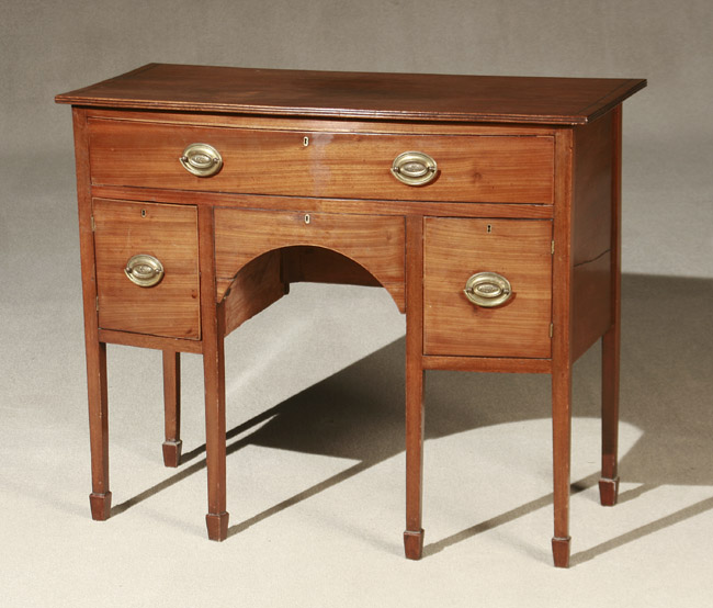 Appraisal: Regency Inlaid Mahogany Small Bow-Front Sideboard Early th Century Having