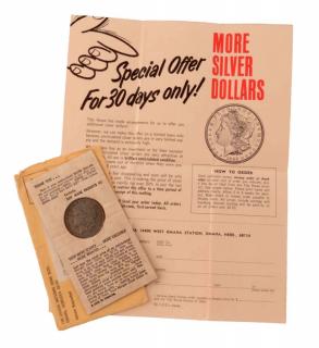 Appraisal: O Morgan Silver Dollar Tidy House Original envelope and insert