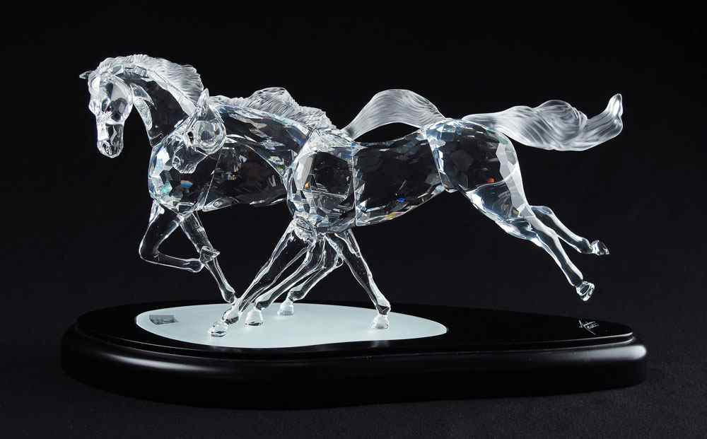 Appraisal: SWAROVSKI CRYSTAL NUMBERED LIMITED EDITION WILD HORSES Martin Zendron designer