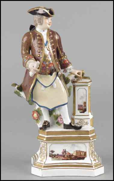 Appraisal: MEISSEN PORCELAIN FIGURE OF A FREEMASON H '' W ''