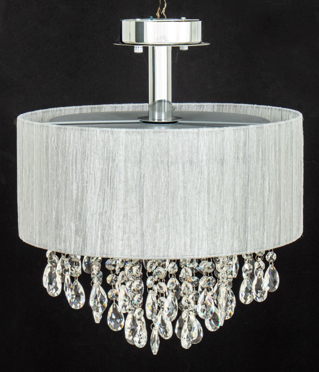 Appraisal: POSSINI SILVER AND CRYSTAL CHANDELIER Possini silver and crystal chandelier