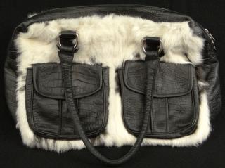 Appraisal: Elena Girardi Italy Leather and Fur Lady's Hand Bag Signed