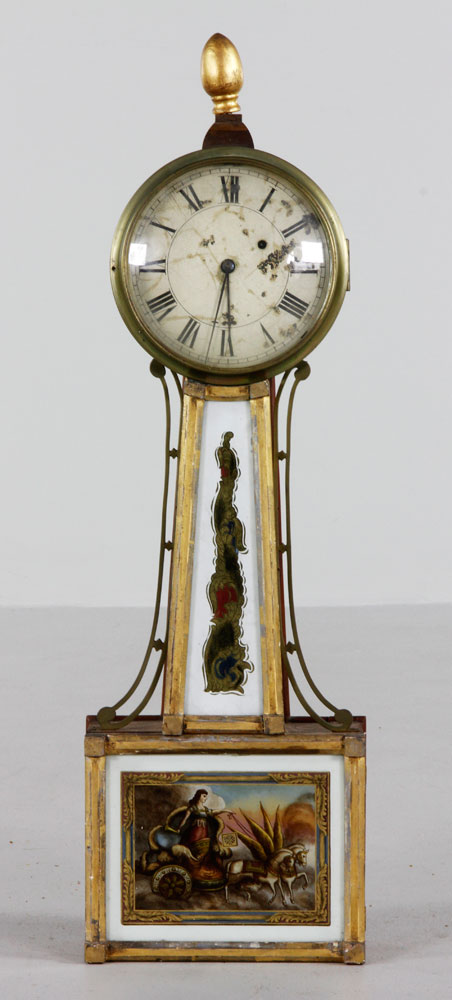 Appraisal: - th C Banjo Clock th century banjo clock eglomise