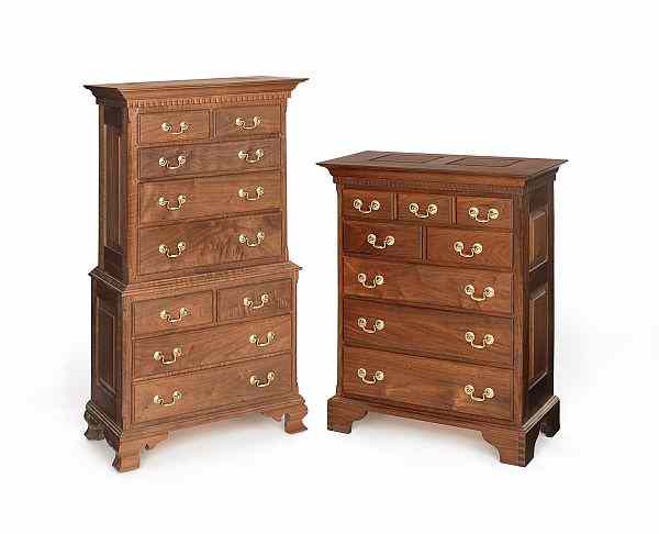 Appraisal: Two child's Chippendale style walnut chests of drawers by Russ