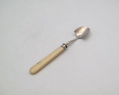 Appraisal: A George III silver stilton scoop By Joseph Wilmore Birmingham