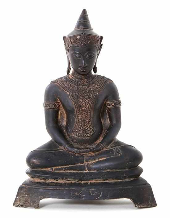 Appraisal: Cambodian bronze figure of Buddha late Qing dynasty figure with