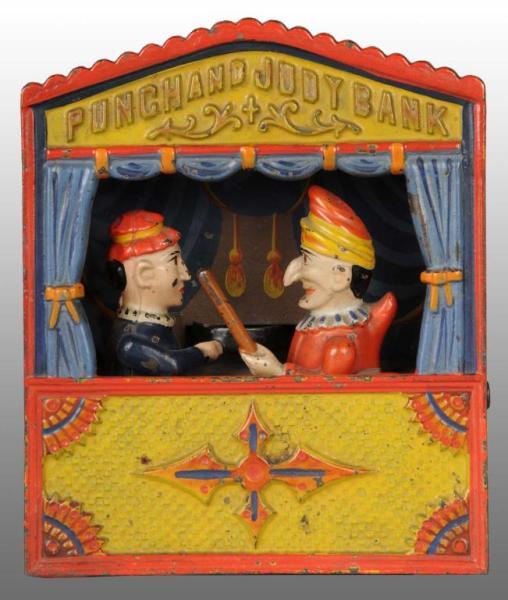 Appraisal: Cast Iron Punch Judy Mechanical Bank Description Manufactured by Shepard