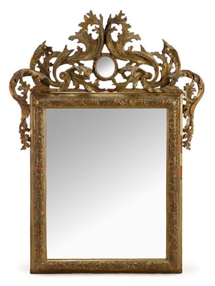 Appraisal: Venetian carved giltwood mirror The rectangular mirror plate surrounded by