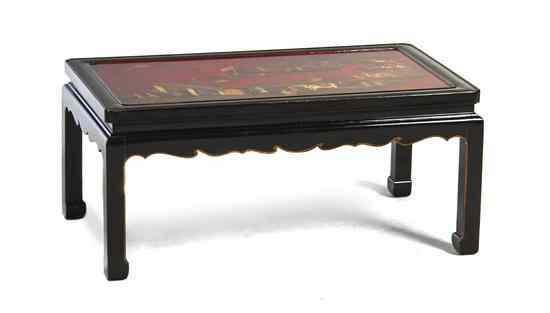 Appraisal: A Chinoiserie Decorated Tray on Stand having a rectangular top