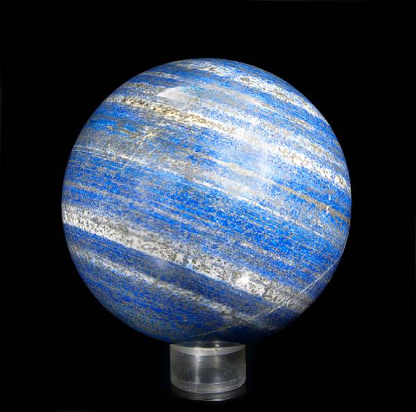 Appraisal: Afghanistan Weighing kilos about pounds this large deep blue sphere