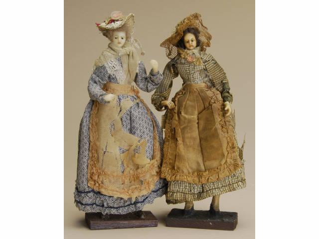 Appraisal: Pair of All Original Wax Fashion Ladies France late th