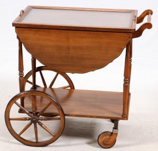 Appraisal: MAHOGANY TEA CART C MAHOGANY TEA CART C H ''