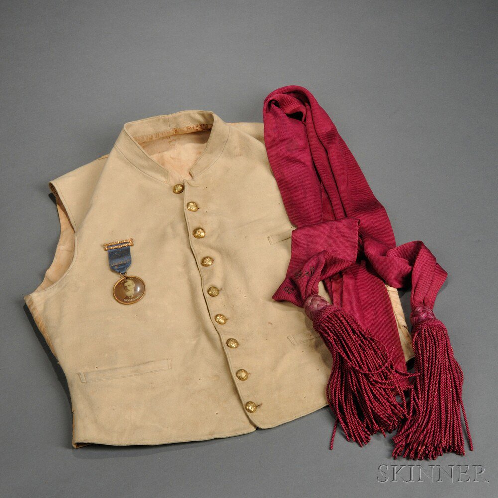 Appraisal: Vest Sash and Veteran's Medal of Lt Robert A Hall