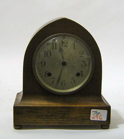 Appraisal: New Haven Clock Co mahogany shelf clock h together with