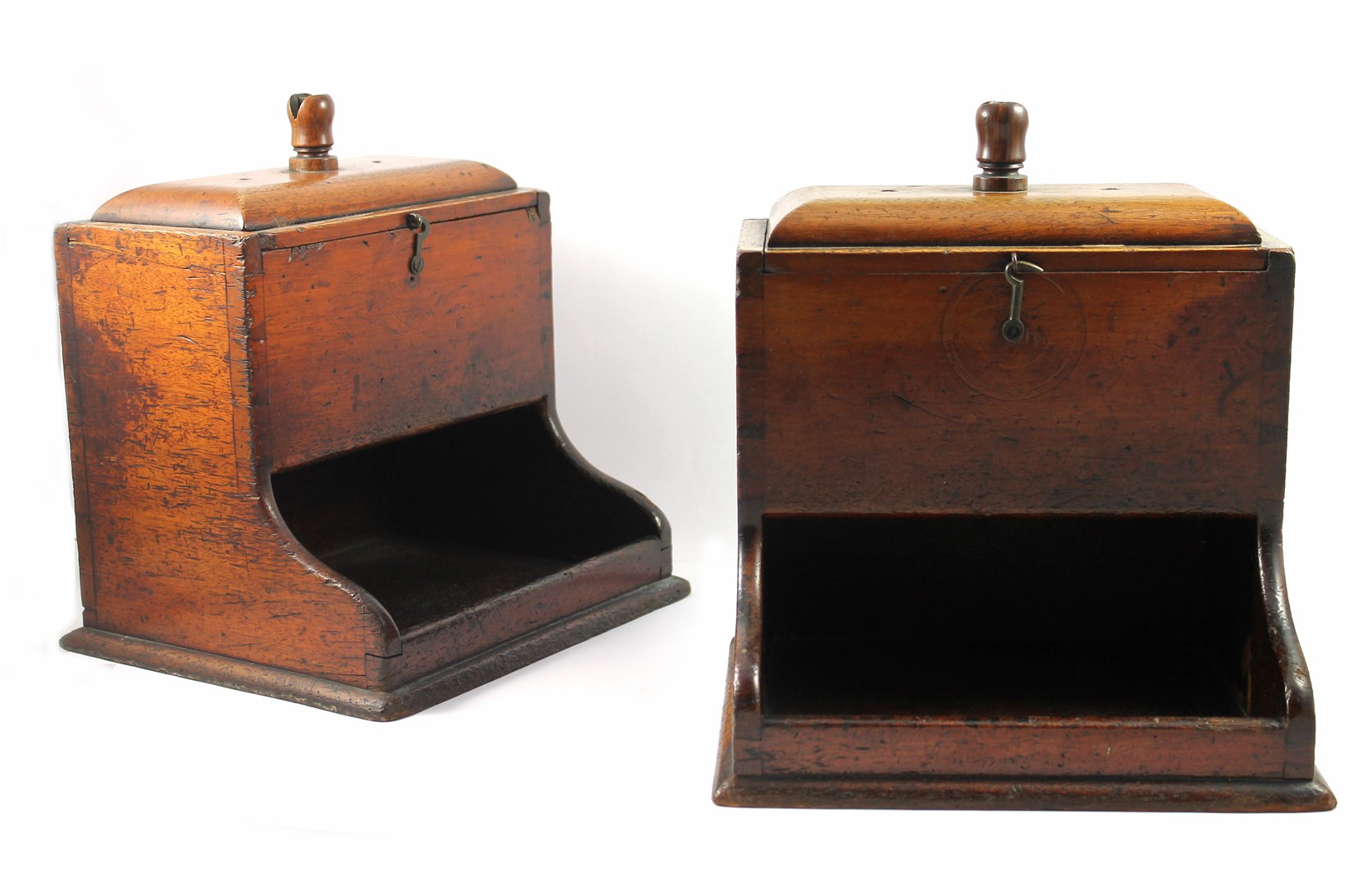 Appraisal: A pair of th century mahogany ballot boxes each with