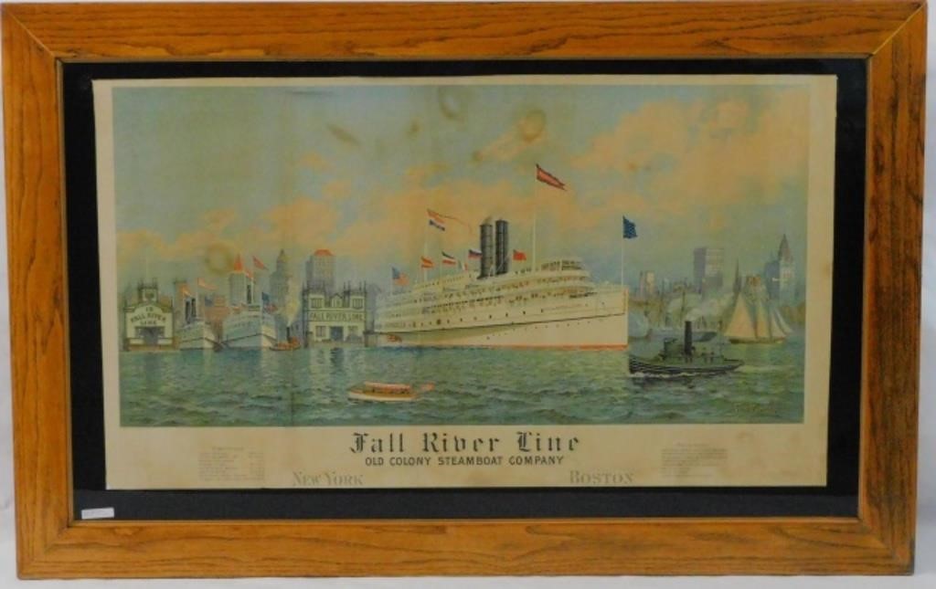 Appraisal: COLORED LITHOGRAPH FALL RIVER LINE OLD COLONYSteamboat Co New York