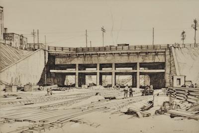 Appraisal: Louis Conrad Rosenberg American - Independence Road Bridge January Drypoint