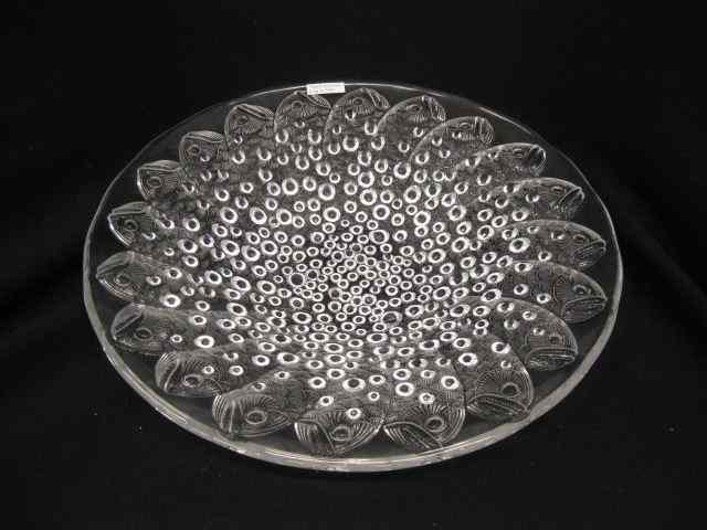 Appraisal: Lalique French Crystal Bowl fish aquatic bubble decor '' diameter