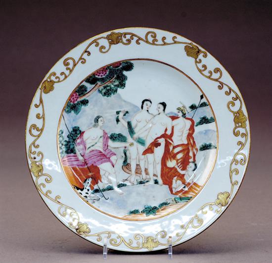 Appraisal: Chinese Export porcelain Judgment of Paris plate circa - gilt