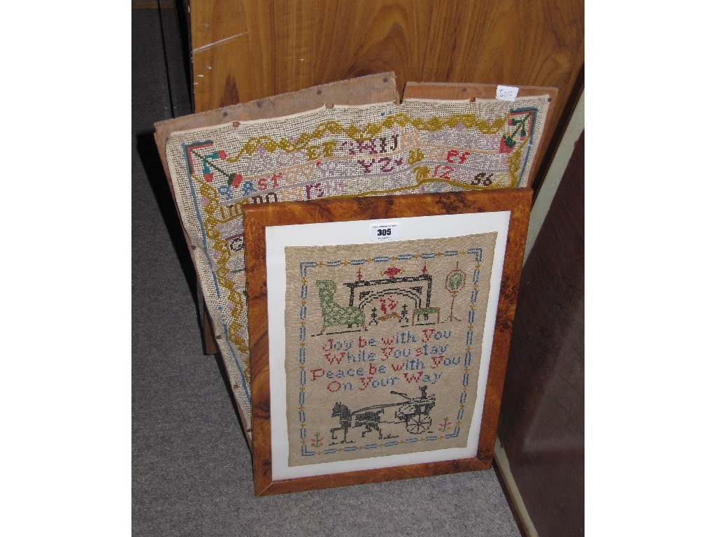 Appraisal: Lot comprising two samplers one unframed