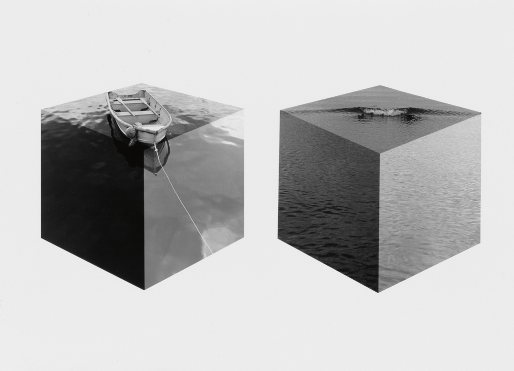 Appraisal: JERRY UELSMANN - Boat and wave cubes Silver print x