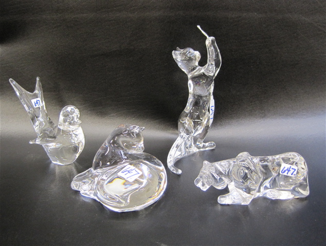 Appraisal: BACCARAT OTHER CLEAR CRYSTAL SCULPTURES pieces The three Baccarat pieces