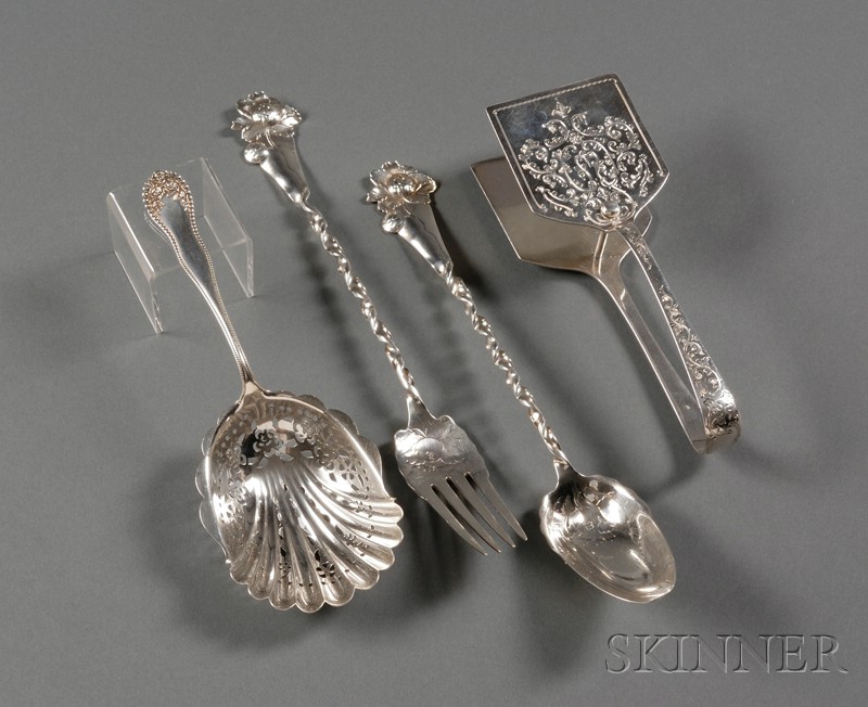 Appraisal: Four Sterling Flatware Servers comprising a pair of late th